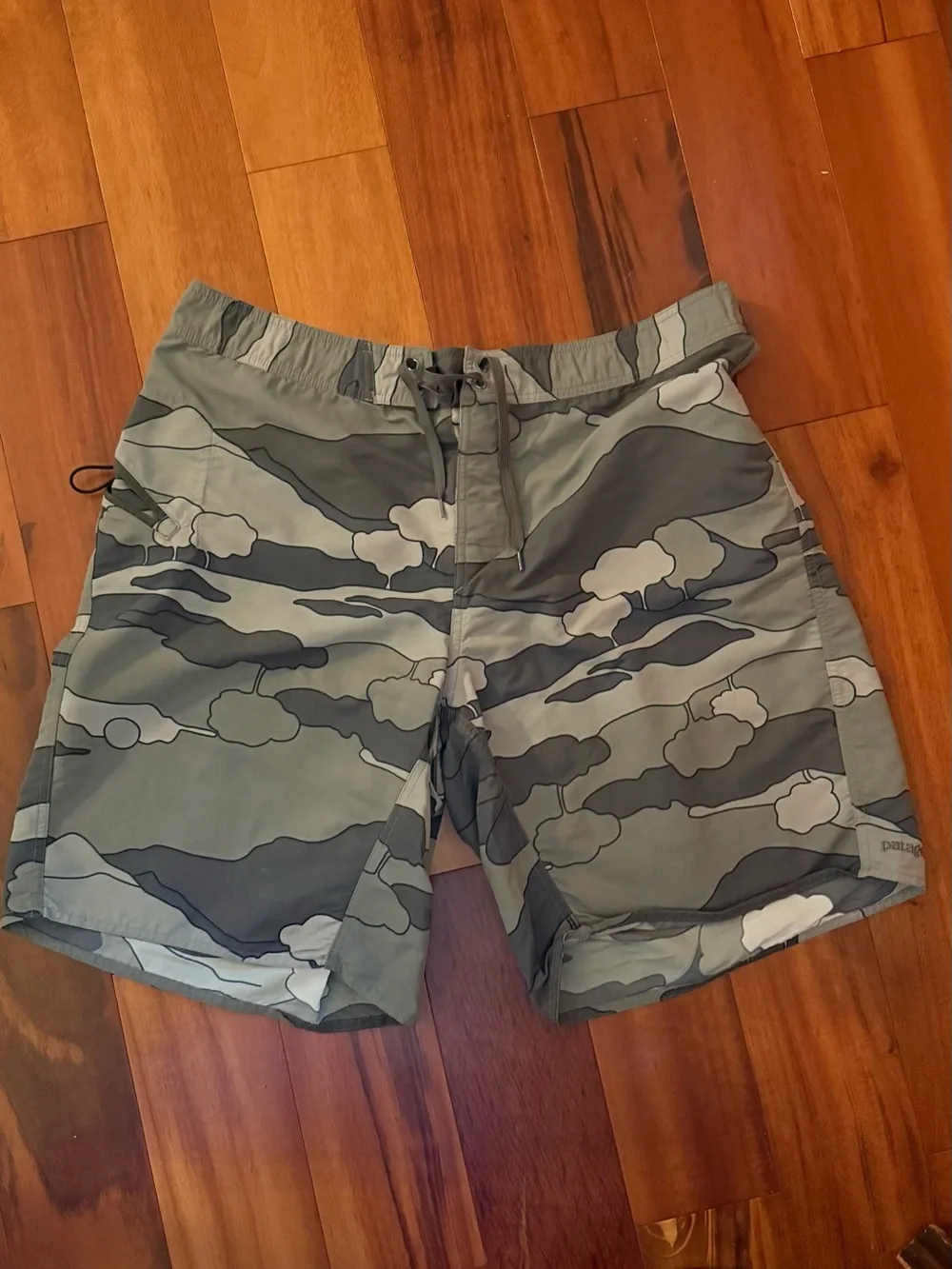 Patagonia Men's Camouflage Board Shorts - Olive Green, Gray